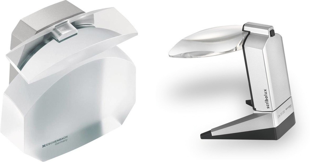 Optical handheld magnifier on foot