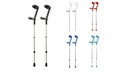 Crutches with "closed" armrest and ergonomic soft handle