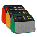 Music player/digital radio with concealable buttons