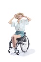 Wheelchair shorts with hook and eye - green cotton