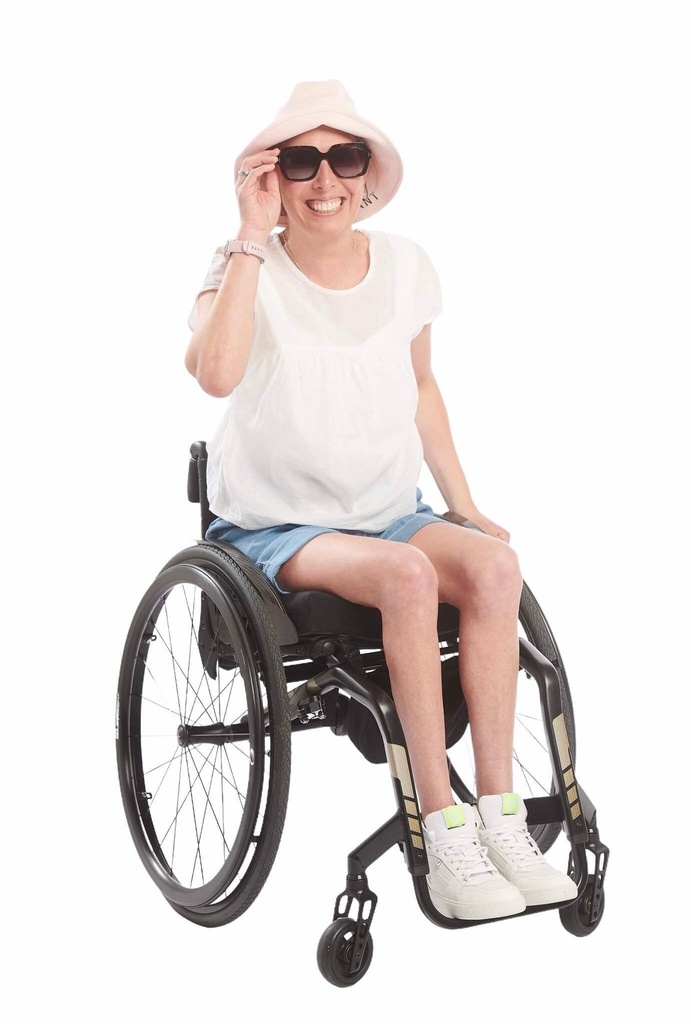 Rollstuhlshorts mit Haken- und Ösenverschluss - blaue Jeans