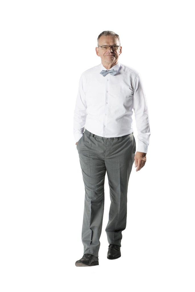 Pantalon avec élastique - laine gris