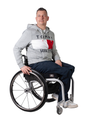 Wheelchair trousers with deep zipper and hook-and-eye closure - dark jeans