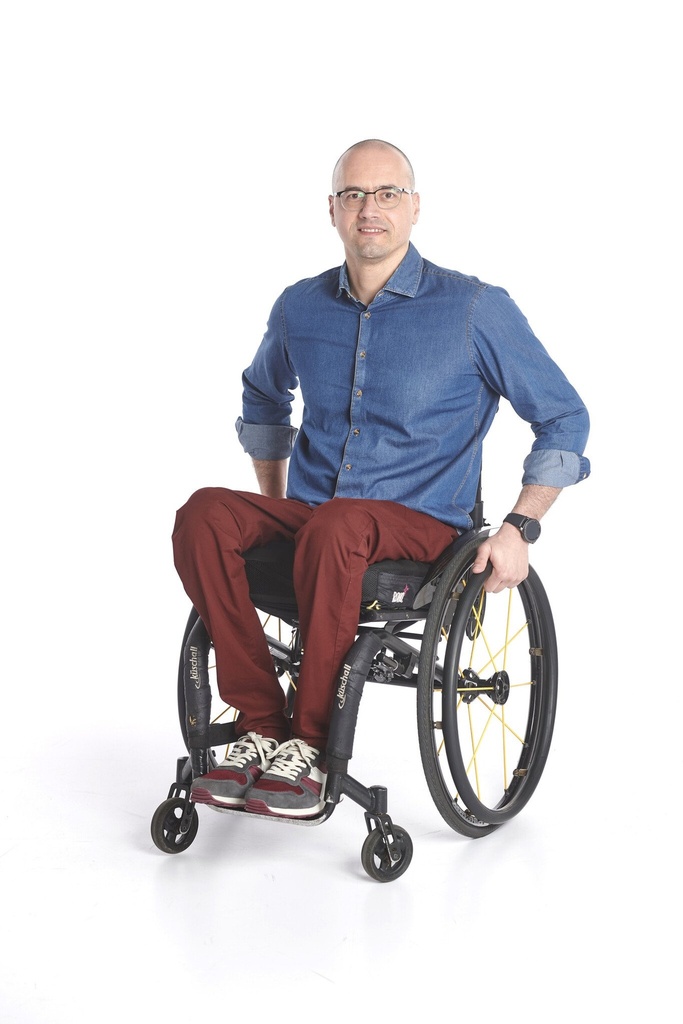 Rolstoelbroek met diepe rits - bordeaux katoen