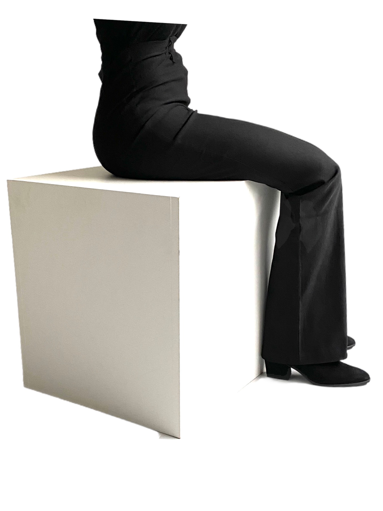 Pantalon assis-debout sur élastique - noir