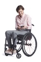 Wheelchair pants on elastic - gray jeans