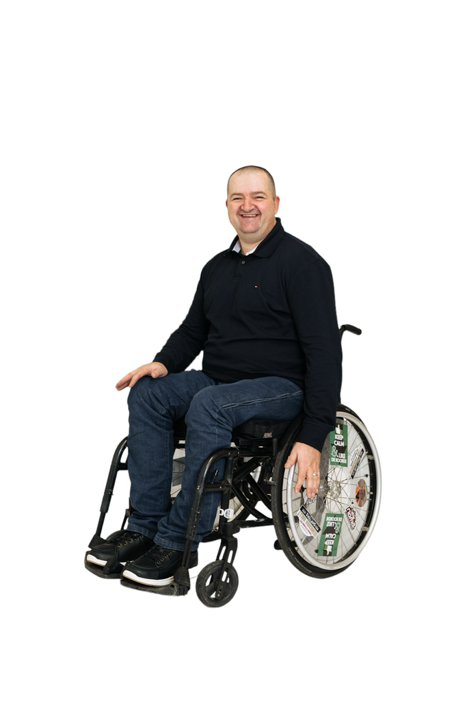 Rolstoelbroek met zijritsen - donkere jeans