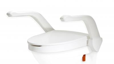 My-Loo toilet raiser can be attached - with armrests