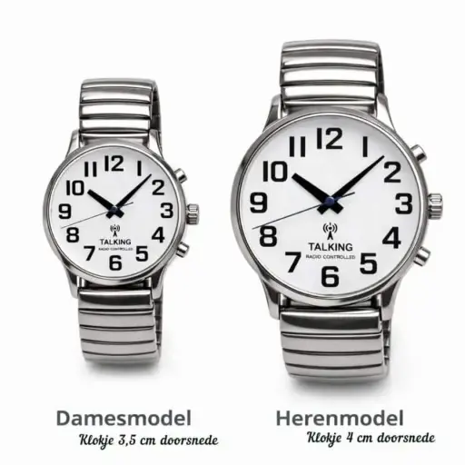 Nederlands sprekend radio-gestuurd horloge met stalen rekband