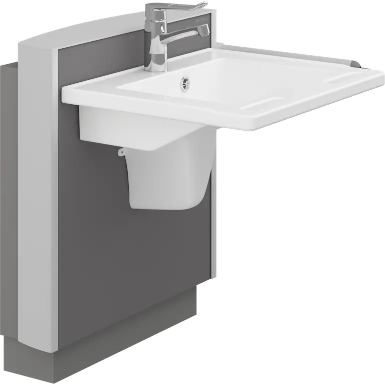 SELECT Waschtisch-Wandrahmen, elektrisch höhenverstellbar und MATRIX SMALL Waschtisch