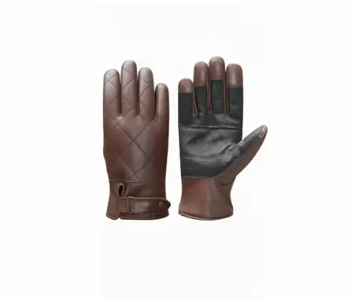 Rolling Comfy geruite lederen rolstoelhandschoenen – bruin