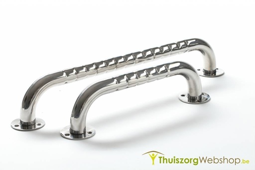 Hoge wandbeugel inox met antislipribbels