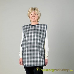 Large waterproof bib with check pattern