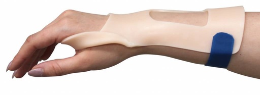 Pre-cut cock-up piercing splint