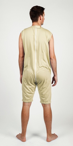 Sleeveless body and shorts with long back zipper