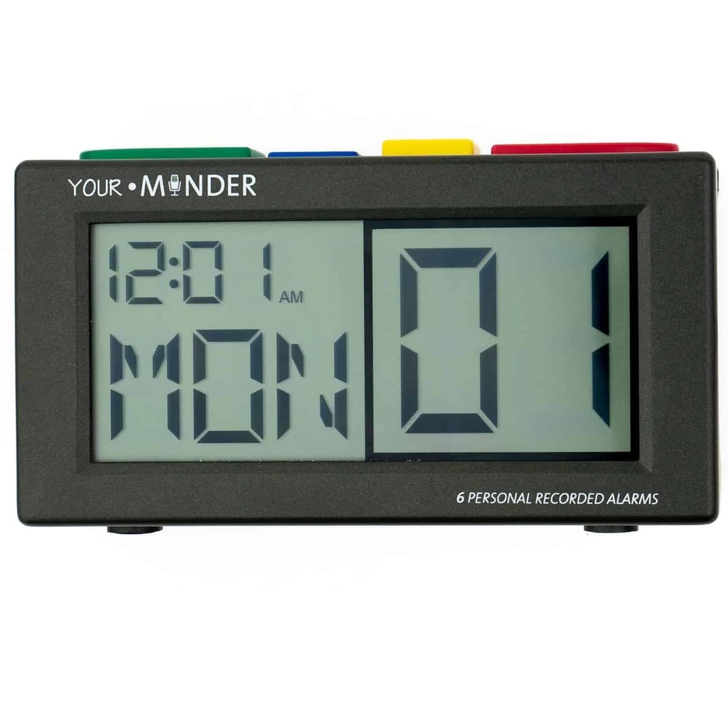 alarm clock with 6 alarms and personal recorded message