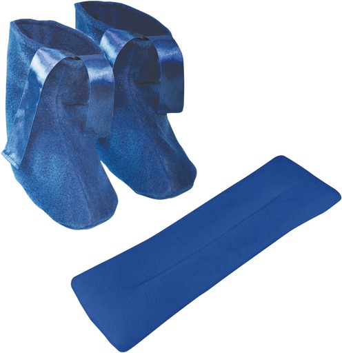Set of microwave safe slippers and neck warmer