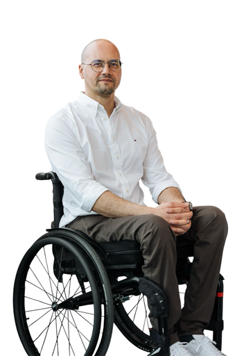 Wheelchair trousers with deep zip and hook and eye - green cotton